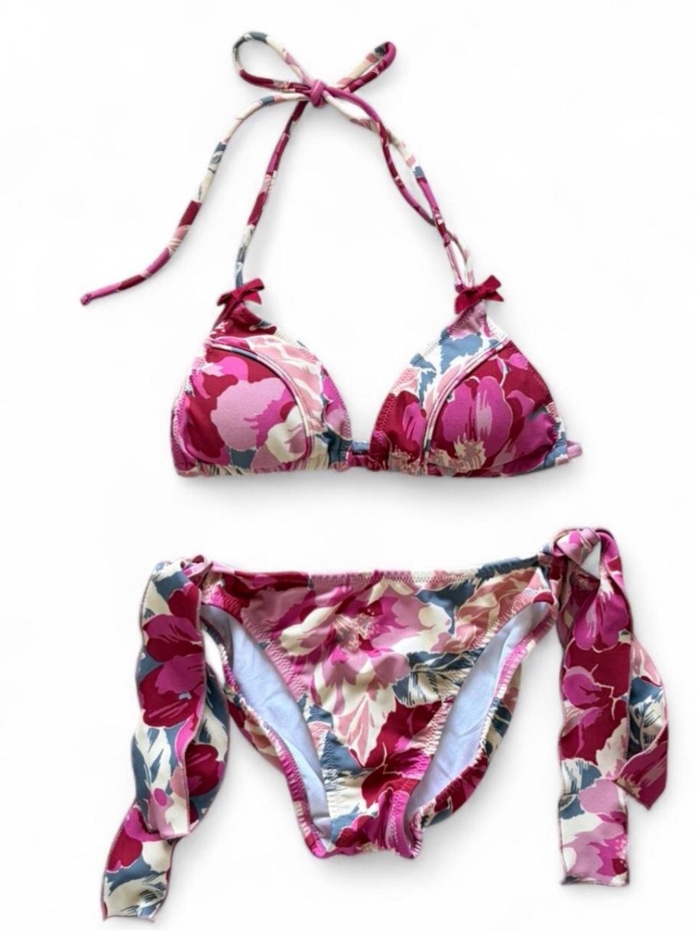 Three-piece floral bikini set